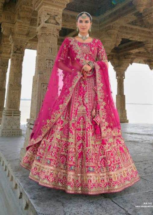 Velvet Rajwada Lehenga Wedding Embroidered Lehenga for Brides - MYLUXURY LANE ENTERPRISE